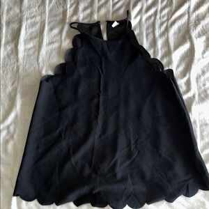 Black Scalloped Sleeveless Top